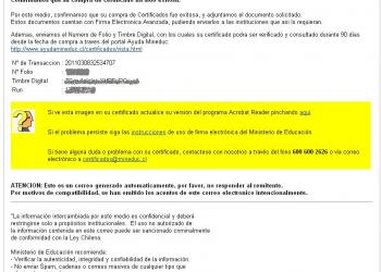 Certificados Del Ministerio De Educacion Chile