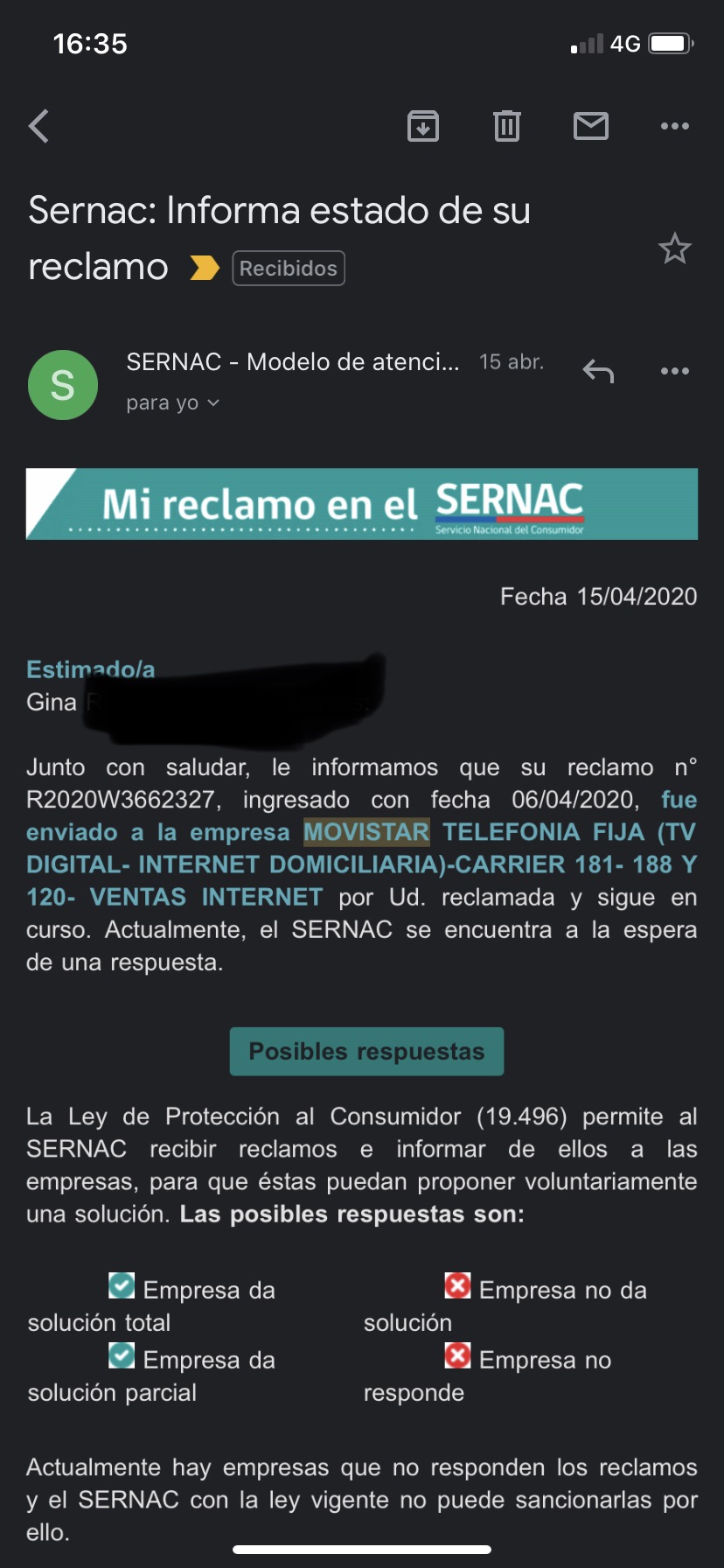Movistar Hogar - Sin servicio mas 7 meses