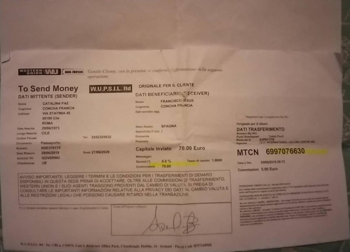 Que Datos Necesito Para Enviar Dinero Por Western Union