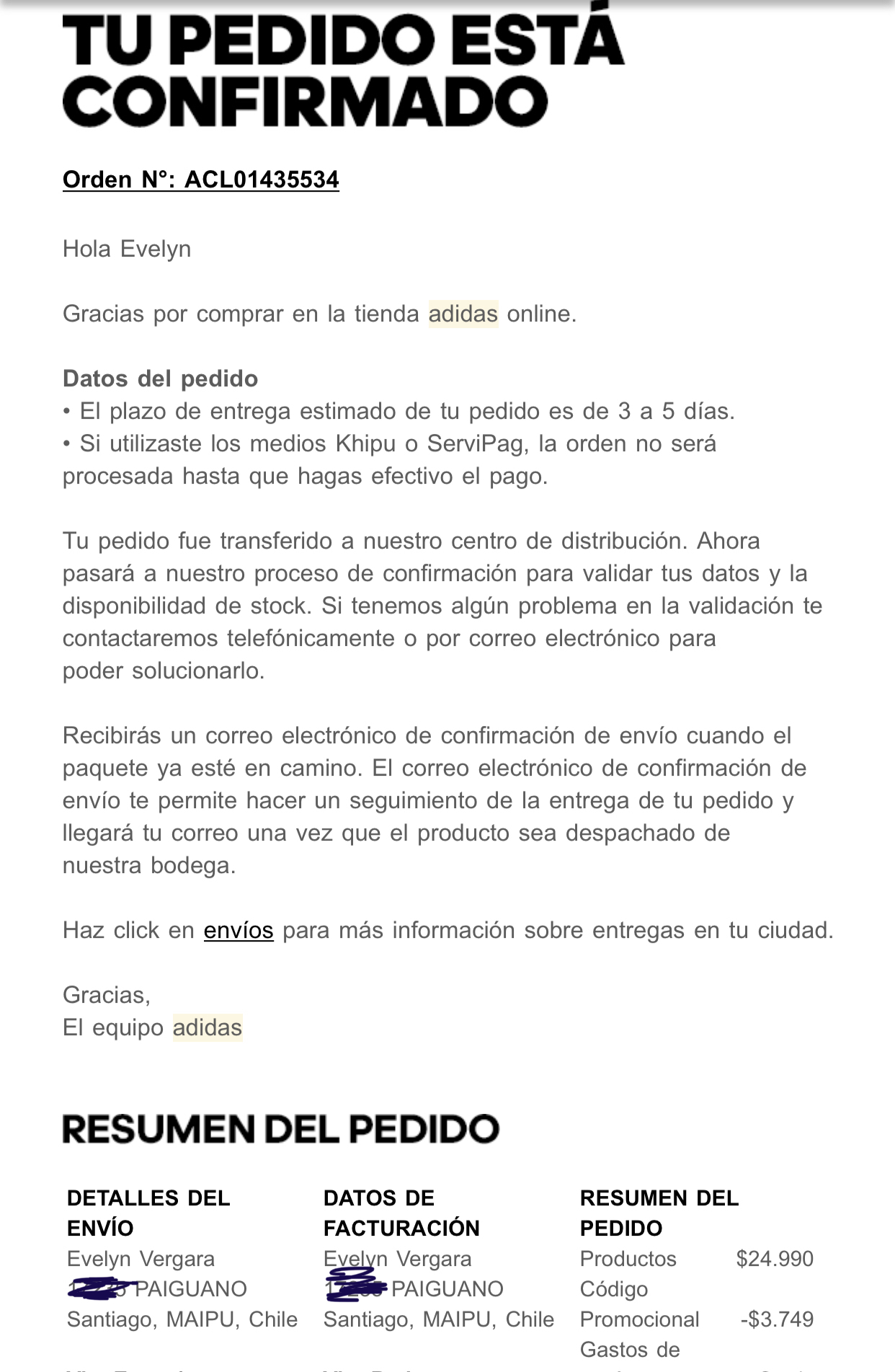 Final Nos vemos maquillaje Adidas - Aún No Recibo Información De Mi Pedido - No Se Ha Resuelto El Problema | RECLAMOS.CL Final Nos vemos maquillaje Adidas - Aún No Recibo Información De Mi Pedido - No Se Ha Resuelto El Problema | RECLAMOS.CL