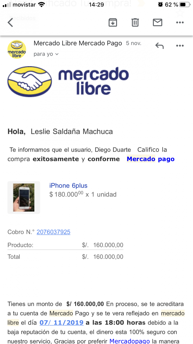 mercado libre - denuncia