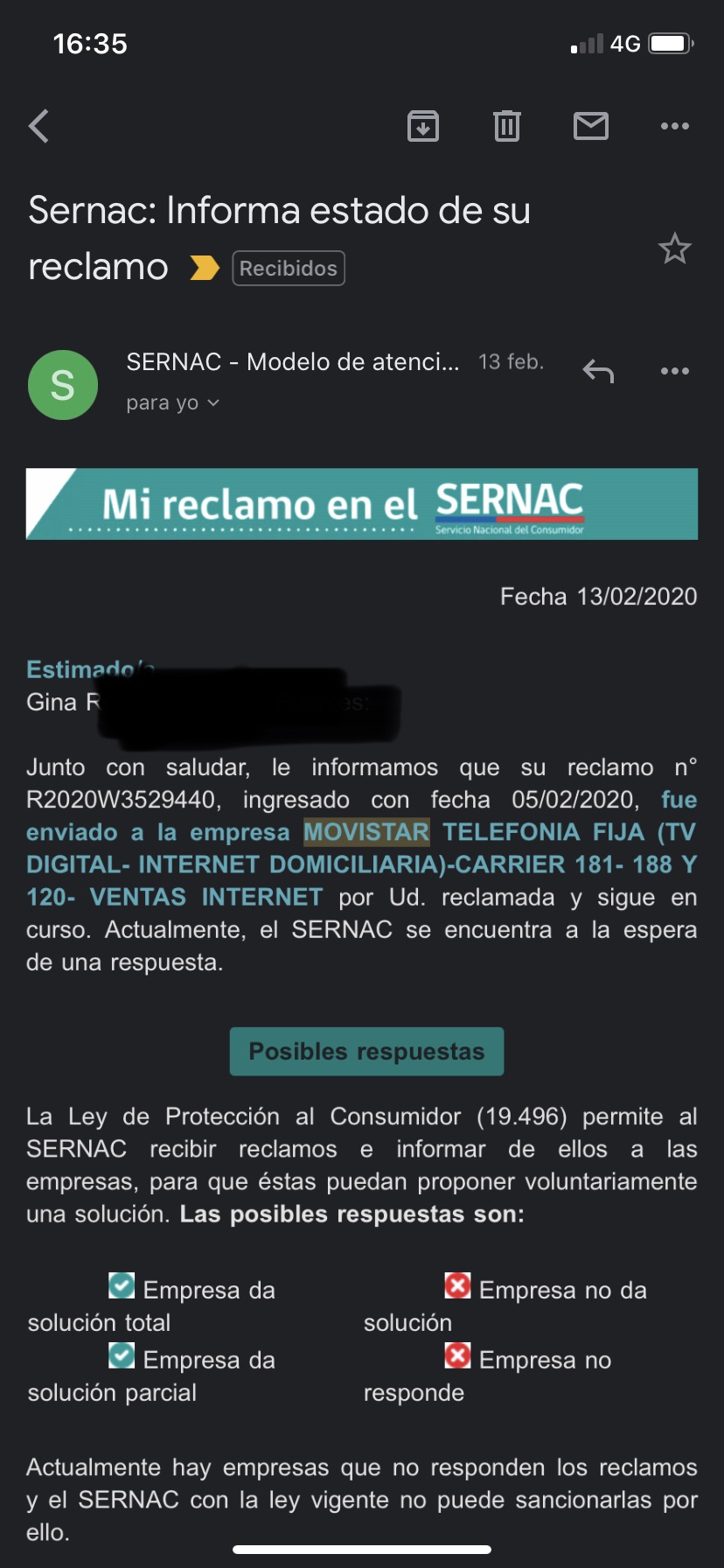 Movistar Hogar - Sin servicio mas 7 meses