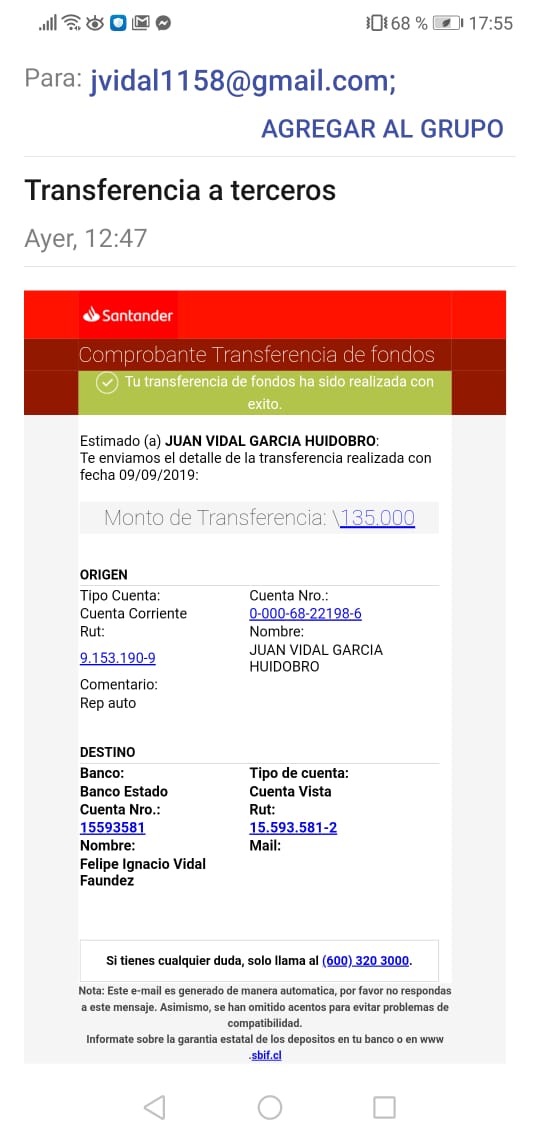 banco estado - transferencia retenida