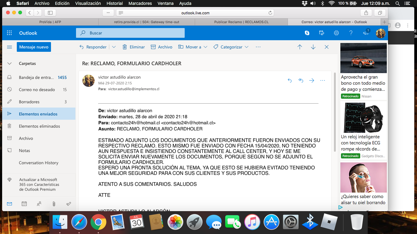 Banco Estado - estafa tarjeta de credito visa