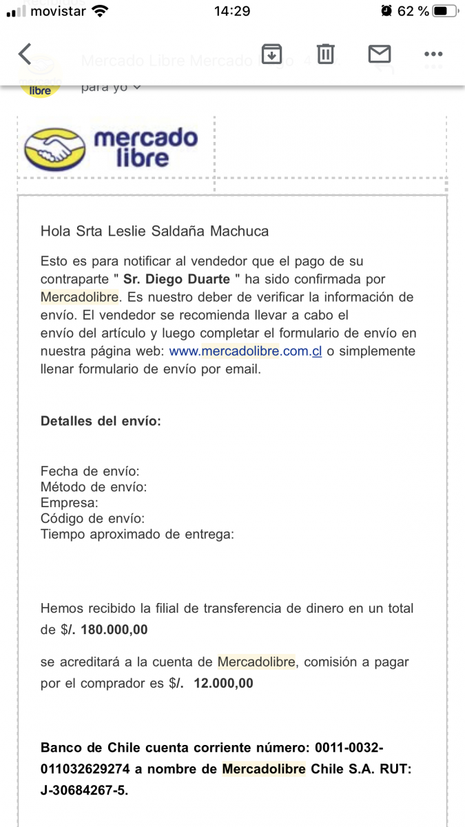 mercado libre - denuncia