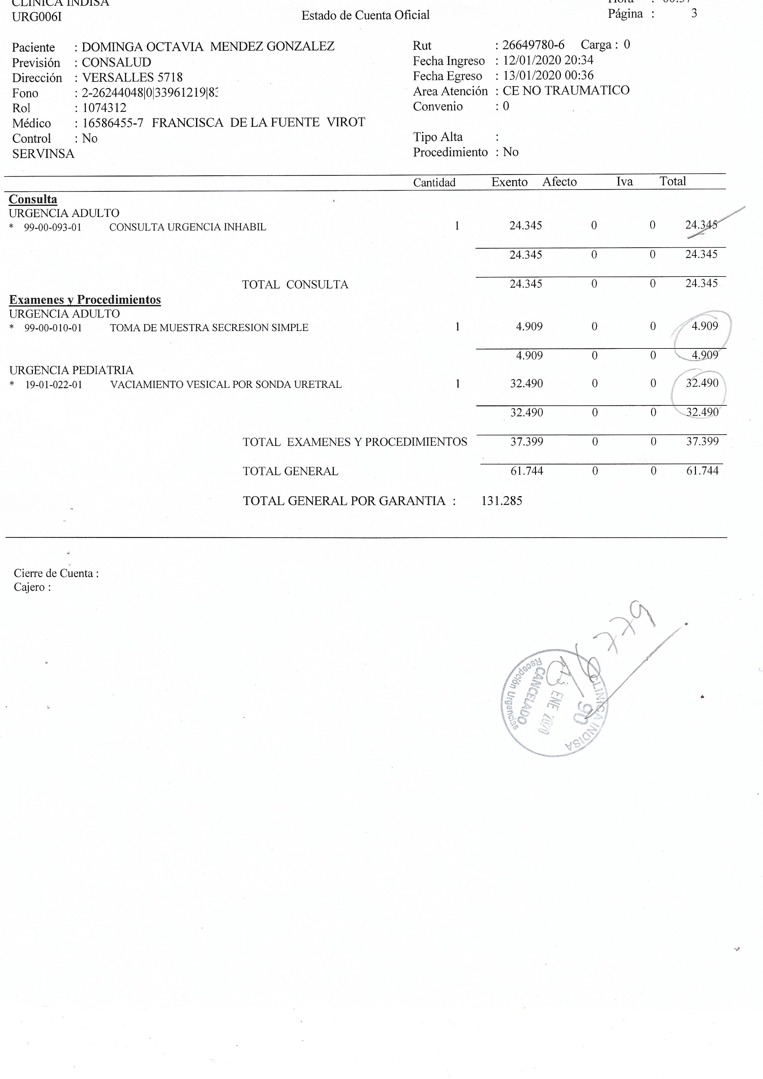 clínica indisa - atencion de servicio de urgencia pediatrico