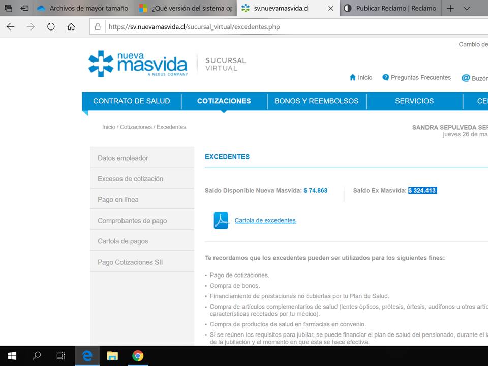 Nueva Mas Vida - Solicita Devolucion De Excedentes