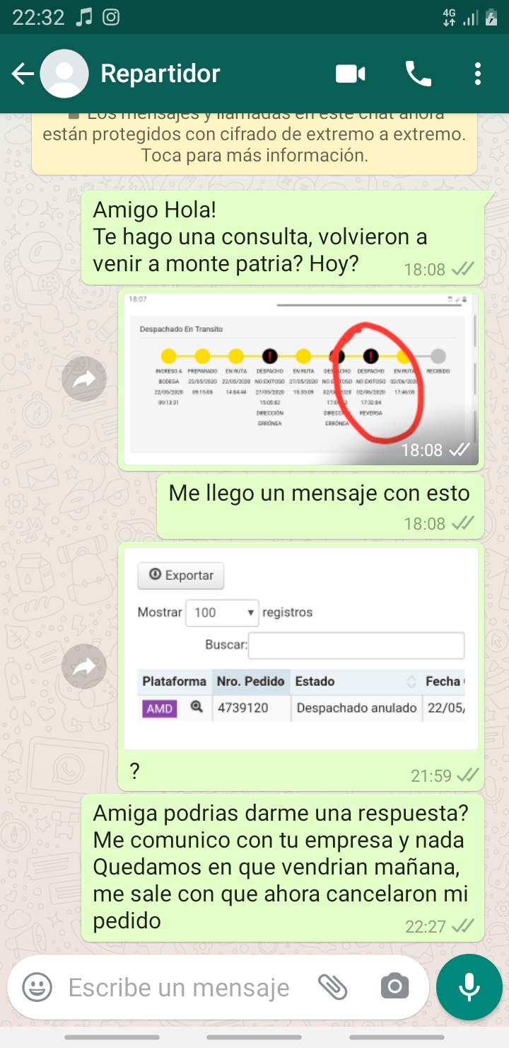 Movistar - Despacho Cancelado