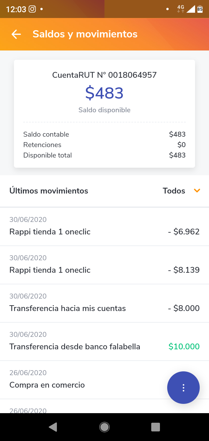 Rappi chile - Cobro de dinero
