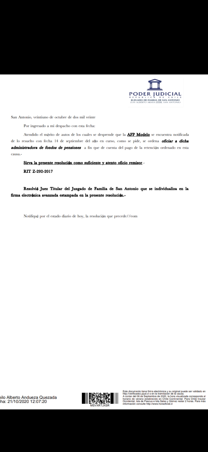 afp modelo - no pago de retención del 10% | RECLAMOS.CL