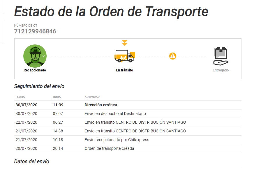 Chilexpress - Perdida de producto y mentiras