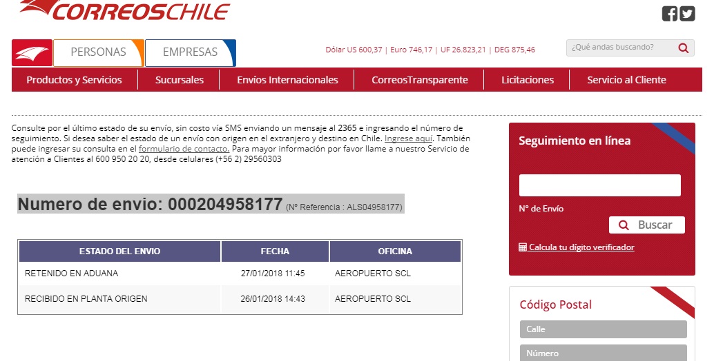 Correos De Chile Paquete Retenido En La Aduana Correo De Chile RECLAMOS.CL Correos De Chile Paquete Retenido En La Aduana Correo De Chile RECLAMOS.CL