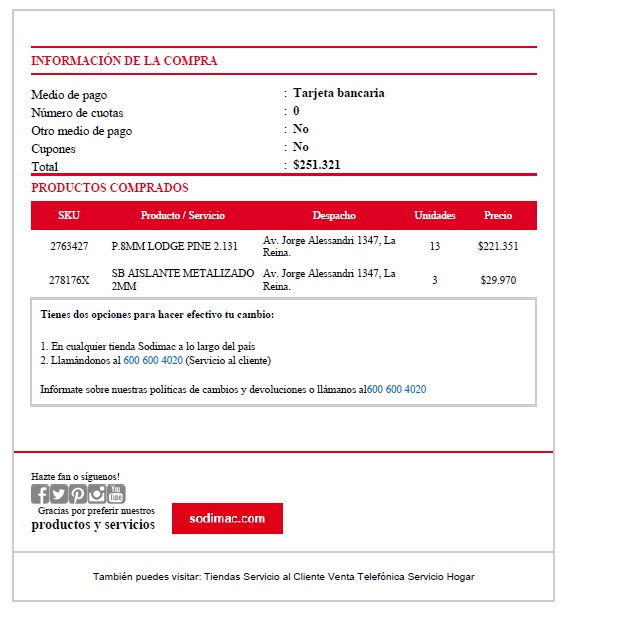 sodimac falabella - producto no disponible con pago al contado y no me han devuelto el dinero