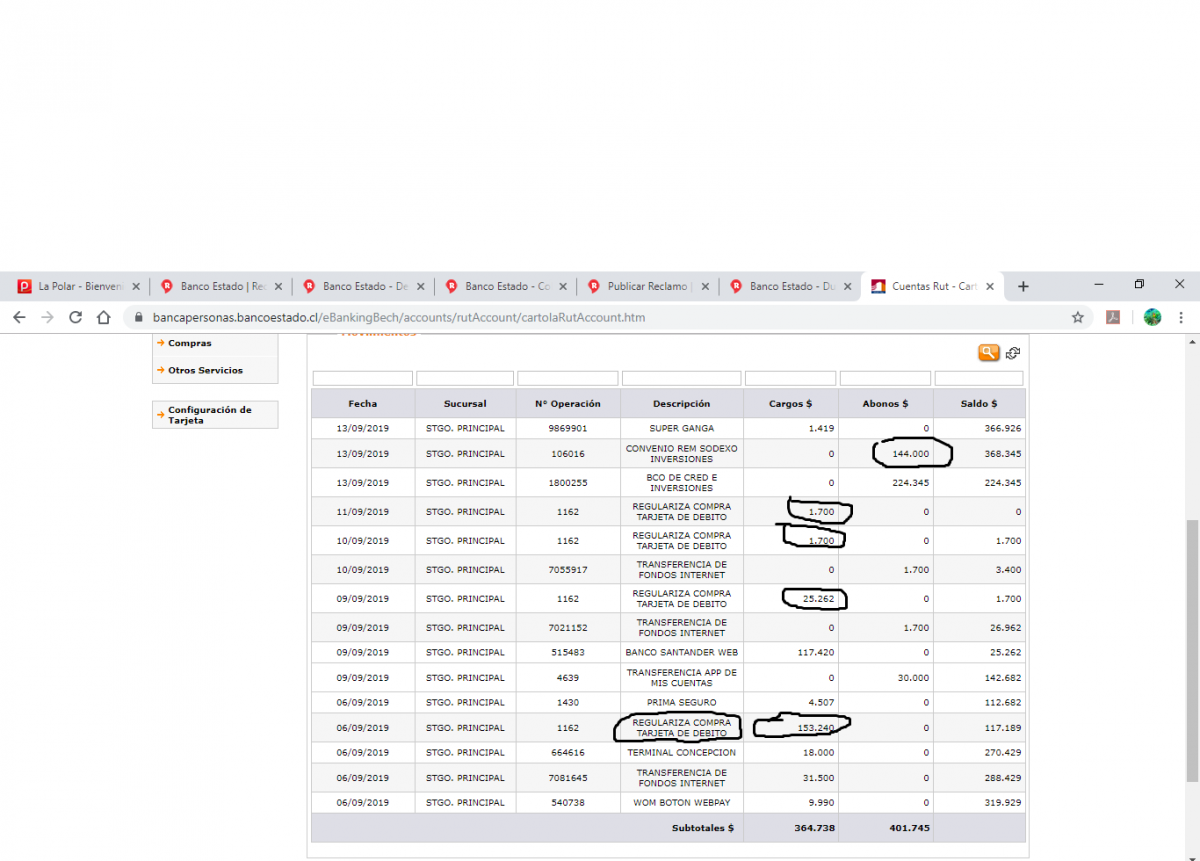 banco estado - pago de cuenta duplicada y retención de mi dinero.