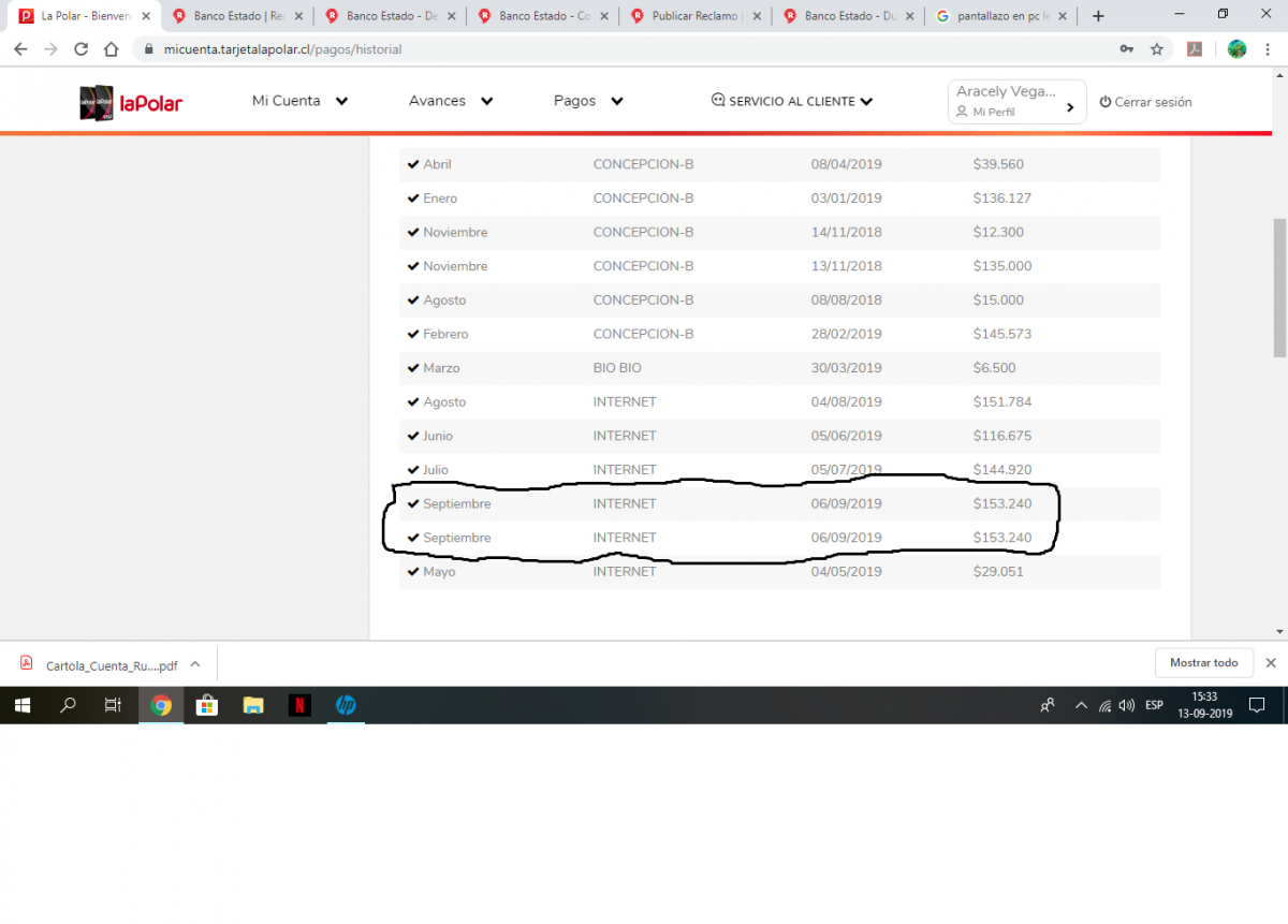 banco estado - pago de cuenta duplicada y retención de mi dinero.